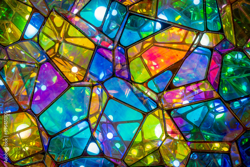 Mosaic geometric pattern stained glass lamp background