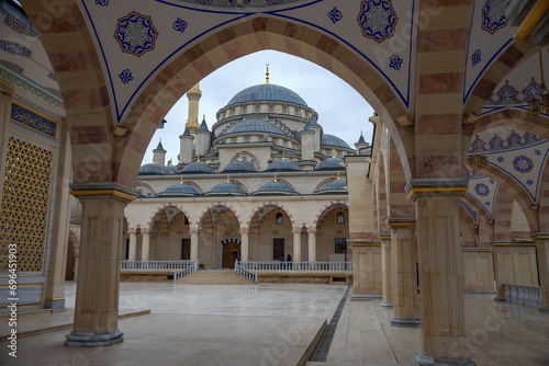 Courtyard of the Heart of Chechnya Mosque. Grozny  Chechen Republic