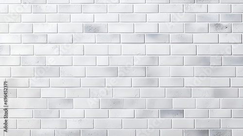 White light brick subway tiles wall texture wide background