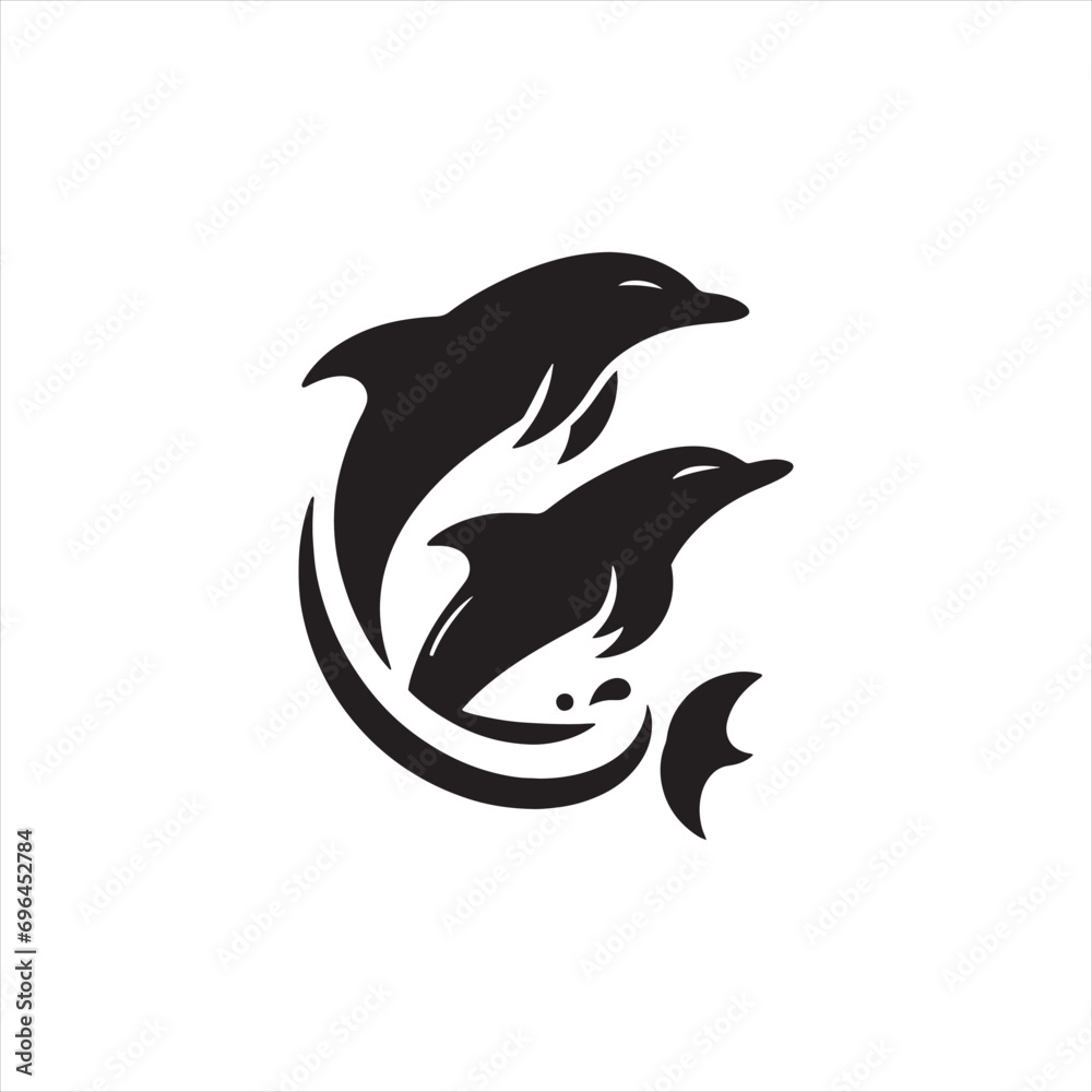 dolphin silhouette: Whirling Waters, Dynamic Dolphins, and Marine Marvels in Spirited Silhouettes - Minimallest fish black vector
dolphin silhouette: Whirling Waters, Dynamic Dolphins, and Marine Marvels in Spirited Silhouettes - Minimallest fish black vector