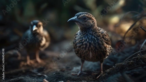 Moonlit Melodies Quails in Midnight Serenity