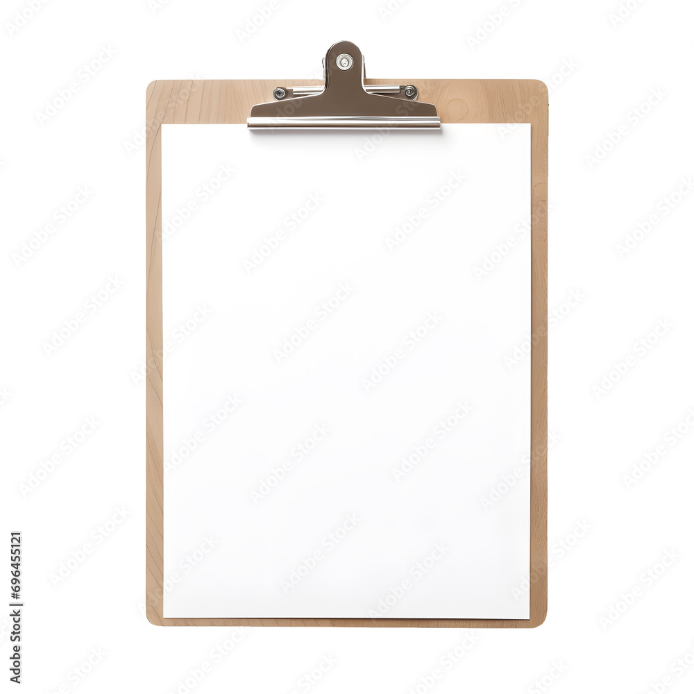 Top view of clean checklist or clipboard without background. Ready for mockup Top view of clean checklist or clipboard without background. Ready for mockup