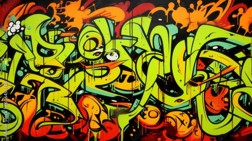 Fototapeta premium graffiti style on chartreuse background