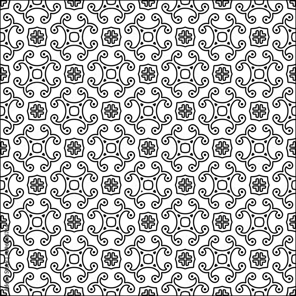 Abstract patterns.Abstract shapes from lines. Vector graphics for design. Black and white pattern.