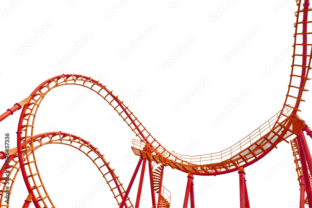 Rollercoaster isolated transparency background..