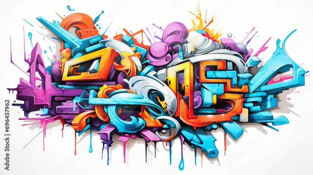 background of graffiti style on white_background