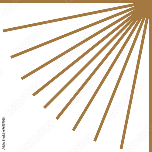 Abstract Sun Linear Decorative Element