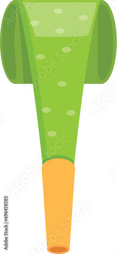 Green party blower icon cartoon vector. Toy accessory. Festive cheers