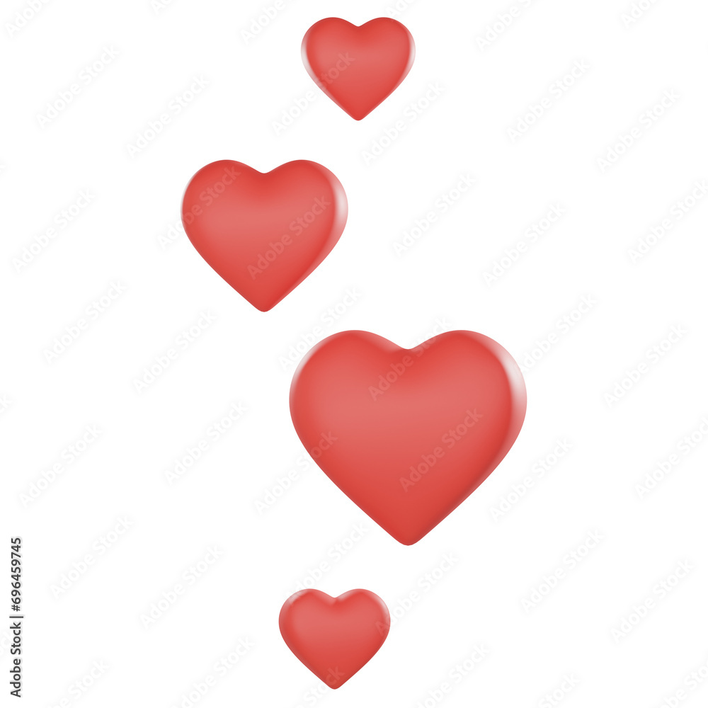 3d cartoon red heart shape