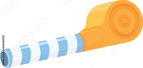 Festive colorful blower icon cartoon vector. Accessory toy. Roll paper