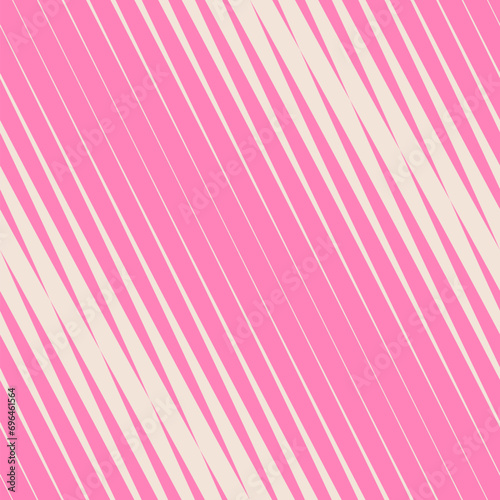 Vector abstract geometric seamless pattern with diagonal lines, streaks, halftone stripes. Funky sport style, urban art. Trendy background for girls in hot pink color. Modern sporty repeated design