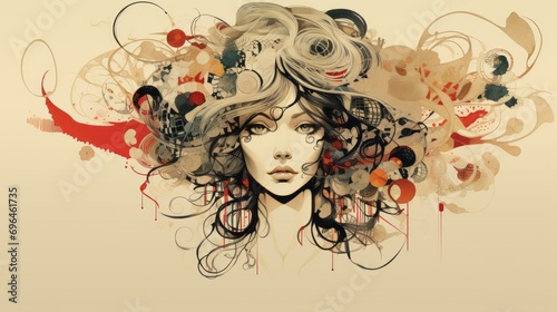 illustration of woman expressing Happiness, Sadness, Anger, Fear, Disgust, Surprise, Excitement, Gratitude, Joy, Jealousy, Embarrassment, Guilt, Anxiety, Satisfaction, Pride, Tranquility, Nostalgia