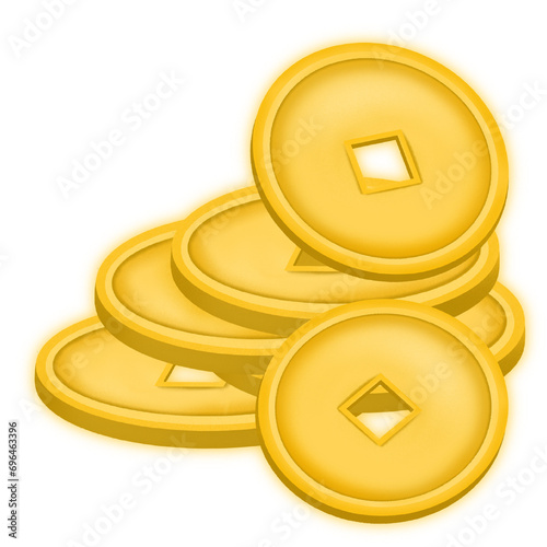 Ancient Chinese gold coins clipart