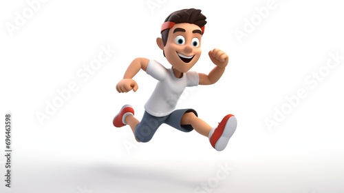 3D Render Man Doing Exercise in Plain Background, Exercise Routine, Fitness, Healthy Lifestyle