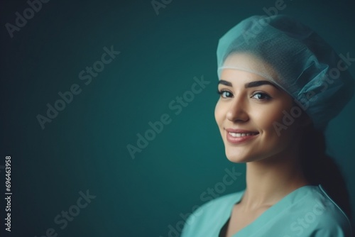  Healing Handiwork: A Detailed Close-Up View of a Female Surgeon, Tailored for Advertisements or Promotions, Showcasing Considerable Space for Text and Graphics photo