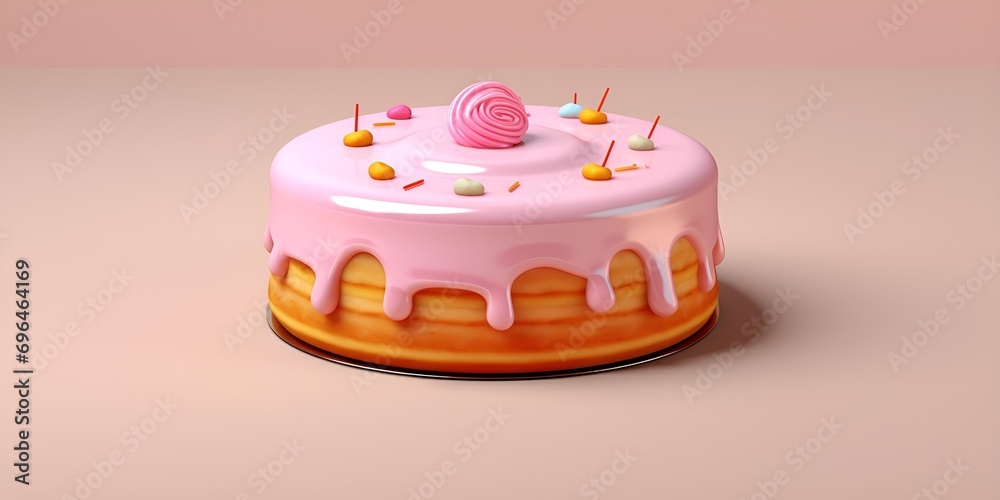 3D Render Cake Isolated on Cleaning Background, Cake, Dessert, Baking 3D Render Cake Isolated on Cleaning Background, Cake, Dessert, Baking