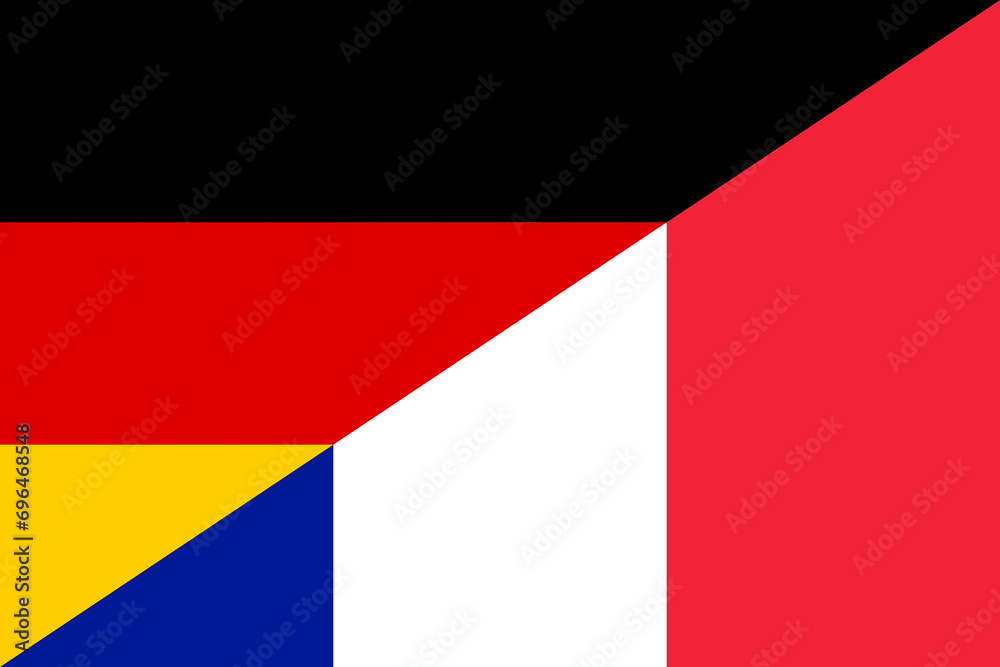 Fototapeta premium German and French flags together symbol icon