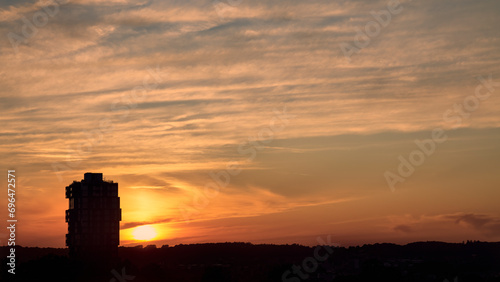 Sunset behind a Building