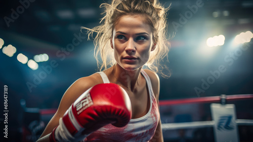 Intense Ring Battle: Female Kickboxing Pro © Andrii 