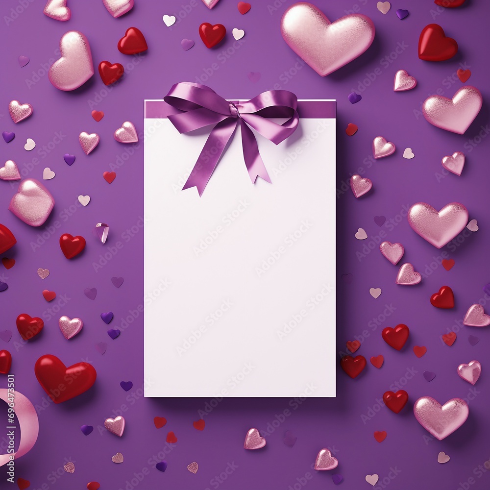 Valentine's Day card layout, valentines background with hearts
