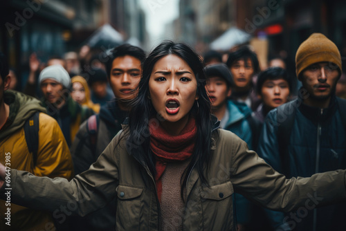 Passionate Asian Demonstrators Rally for Equality