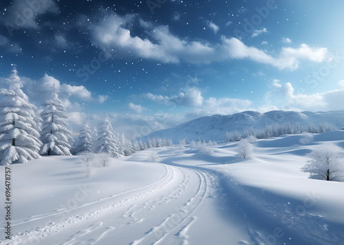 New year Winter snow background © vectake