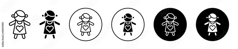 doll toy icon. small cute baby girl doll with skirt for play game for kid child in childhood logo. antique vintage child girl doll cartoon drawing symbol vector. doll toy icon. small cute baby girl doll with skirt for play game for kid child in childhood logo. antique vintage child girl doll cartoon drawing symbol vector.