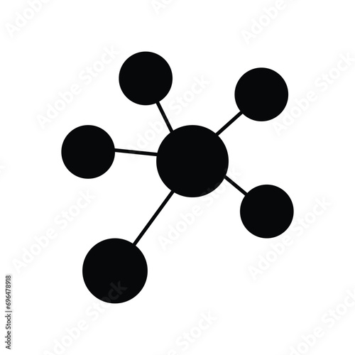 Central Node vector icon, network connection vector  illustration design of Central Node icon on a white background.