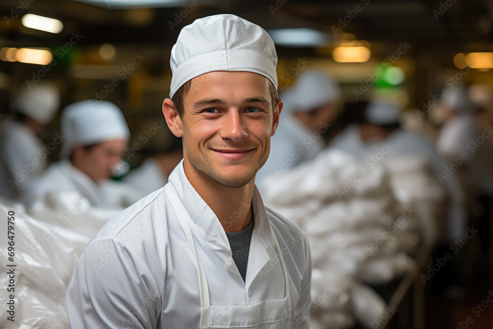 Smiling Youth in Food Manufacturing