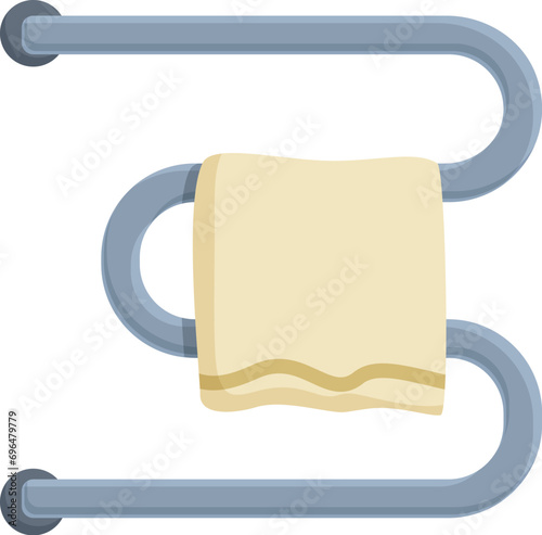 Towel dryer icon cartoon vector. Spa wall interior. Home metal rail