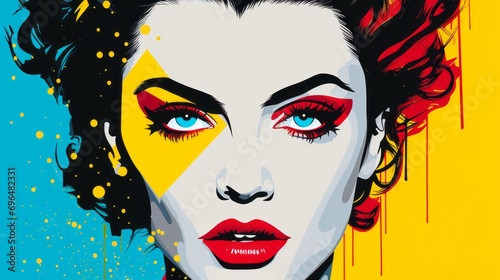 portrait of the girl with makeup, poster pop art © Marco