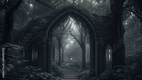 gothic church in the woods