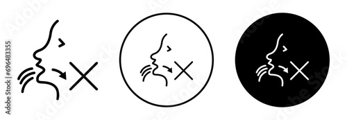 No swallowing icon. baby child or kids open mouth swallow is not allowed safety warning. ingestion toxic poison intake prohibited symbol mark. no swallowing plastic  forbidden vector set.