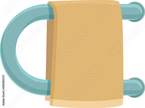 Holder pipe rail icon cartoon vector. Interior bathroom. Metal pipe