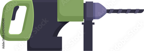 Electric hammer drill icon cartoon vector. Steel tool. Machine repair home