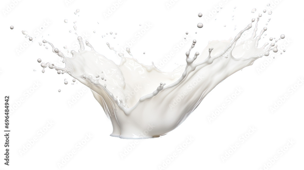 Milk Splash on transparent - obrazy, fototapety, plakaty 