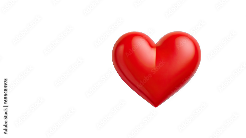 Red love heart transparent background