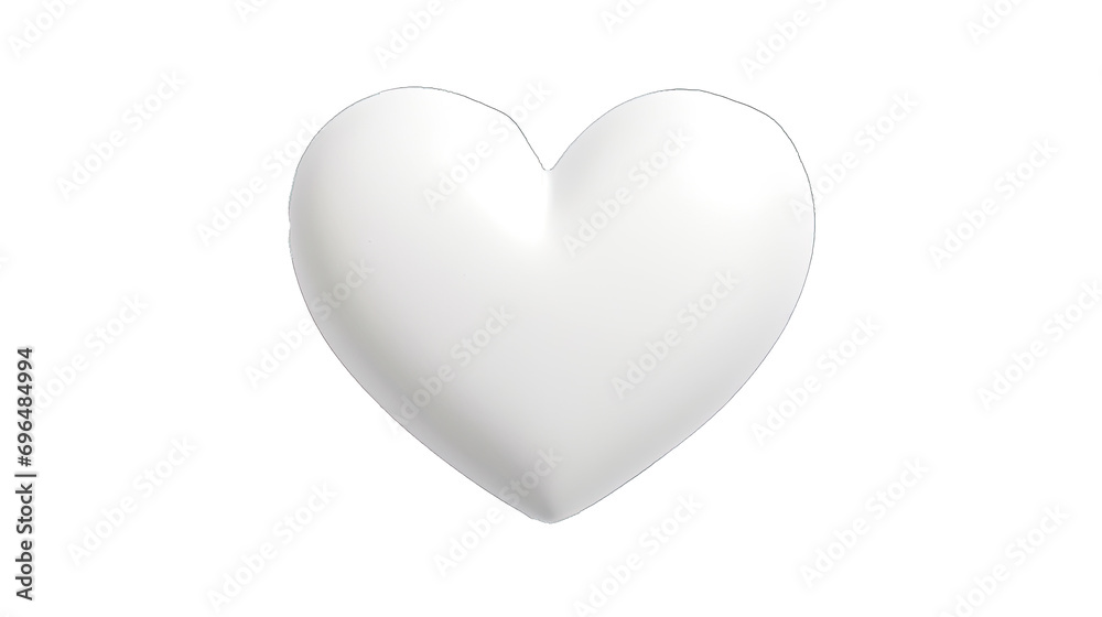 white heart isolated on transparent background. Happy Valentine's day greeting template.