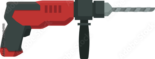 Steel electric hammer icon cartoon vector. Work home. Power machine