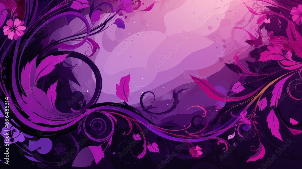 purple floral background in swirls and flourishesstyle art with space for you text and graphics purple floral background in swirls and flourishesstyle art with space for you text and graphics