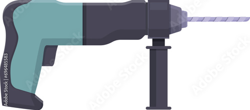 Home electric hammer icon cartoon vector. Hand work tool. Machine object