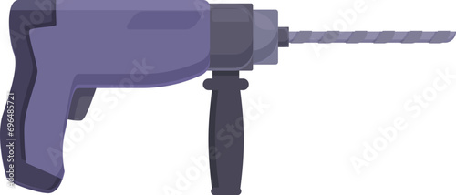 Work electric hammer icon cartoon vector. Machine power. Hand work