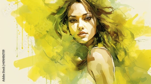 Watercolor-style illustration of a young woman's face expressing emotions of the female state of mind
