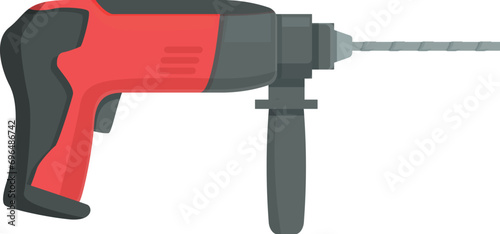 Wrench electric hammer icon cartoon vector. Work steel. Tool machine