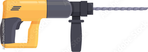 Drill fix kit icon cartoon vector. Electric hammer. Steel tool machine