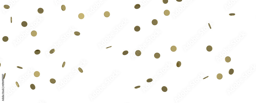 Golden Rainfall: Astonishing 3D Illustration of Golden Confetti Shower