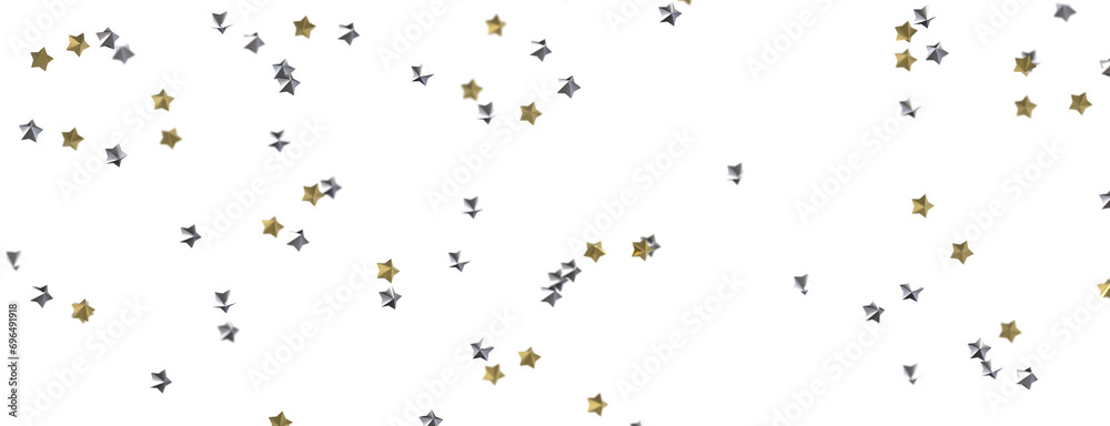 XMAS Stars - Banner with golden decoration. Festive border with falling glitter dust and stars. XMAS Stars - Banner with golden decoration. Festive border with falling glitter dust and stars.