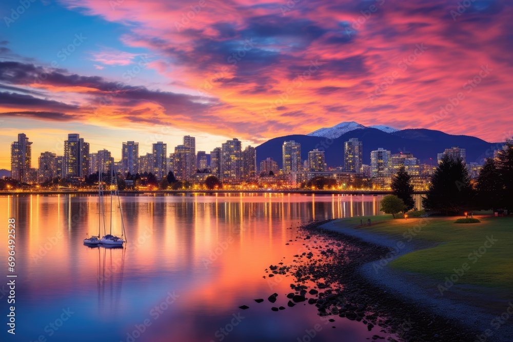 False Creek, Vancouver, America, Beautiful view of Vancouver, British Columbia, Canada, AI Generated