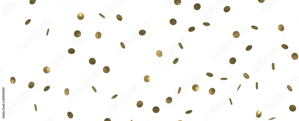 Dazzling Delight: Mesmerizing 3D Illustration of Glittering Gold Confetti