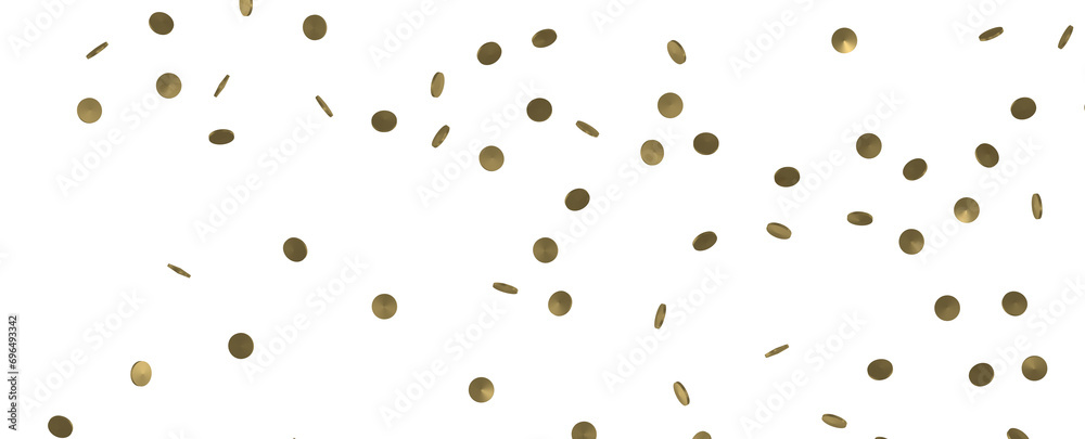 Sprinkle of Success: Spectacular 3D Illustration Showcasing Cascading Gold Confetti